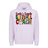 Lilac Santa's Favorite Softball Coach For Christmas Premium Hoodie - FaDigitalArtStudio
