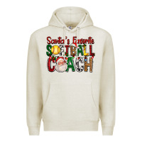 Oatmeal Heather Santa's Favorite Softball Coach For Christmas Premium Hoodie - FaDigitalArtStudio