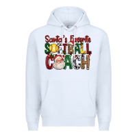 White Santa's Favorite Softball Coach For Christmas Premium Hoodie - FaDigitalArtStudio