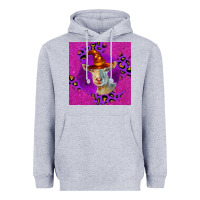 Heather Grey Halloween Saanen Goat Heavyweight Hoodie - LillyAllenDesigns