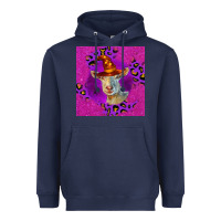 Navy Halloween Saanen Goat Heavyweight Hoodie - LillyAllenDesigns