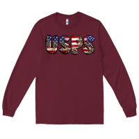 Burgundy usps 4th of july Long Sleeve Tee - CowGirlArtShop
