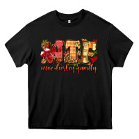 Black funny thanksgiving wine turkey family Heavy Core Tee - MaliasSmallBusiness