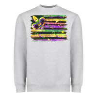Heather Grey mardi gras flag Heavyweight Sweatshirt - FaDigitalArtStudio