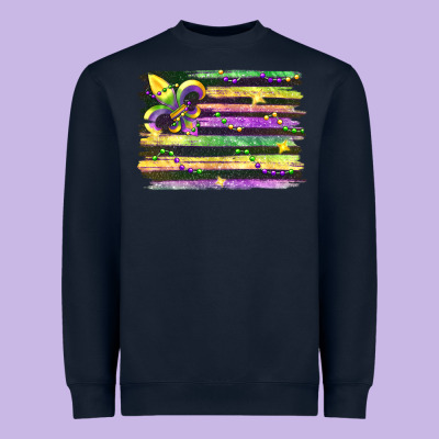 Mardi Gras Flag Heavyweight Sweatshirt Designed By Fadigitalartstudio