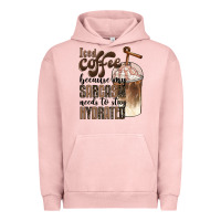 Pigment Salmon iced coffee because my sarcasm needs to stay hydrated Urban Hoodie - BarkalooDesign