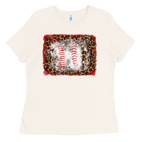 Bone baseball leopard background Ladies Tee - RanaPortraitStore