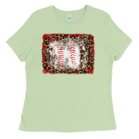 Matcha baseball leopard background Ladies Tee - RanaPortraitStore