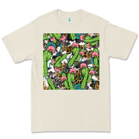 Western Cactus And Turquoise Gemstone With Leopard And Cowhide Seamles Premium Tee | Teevron
