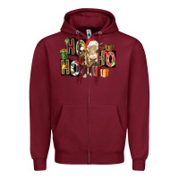 Burgundy ho ho ho heifer Zipper Hoodie - FaDigitalArtStudio