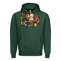 Sports Green ho ho ho heifer Zipper Hoodie - FaDigitalArtStudio