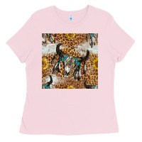 Bubblegum Pink Western Bull Skull And Sunflowers With Leopard Seamless Pattern Ladies Tee - BundleAndBundleShop