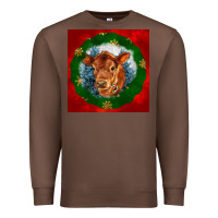Chestnut christmas red angus calf head Premium Sweatshirt - LillyAllenDesigns