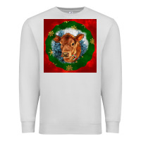 Dove Grey christmas red angus calf head Premium Sweatshirt - LillyAllenDesigns