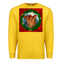 Lemon christmas red angus calf head Premium Sweatshirt - LillyAllenDesigns