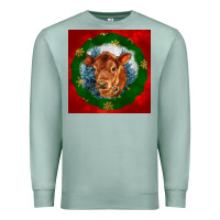 Seafoam christmas red angus calf head Premium Sweatshirt - LillyAllenDesigns