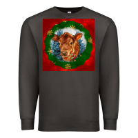 Smoke christmas red angus calf head Premium Sweatshirt - LillyAllenDesigns