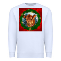 White christmas red angus calf head Premium Sweatshirt - LillyAllenDesigns