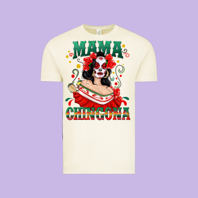 Mama Chingona Skull Vintage Tee Designed By Texasbilliewilder