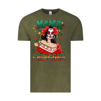 Vintage Olive Mama Chingona Skull Vintage Tee - texasbilliewilder