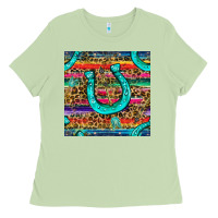 Matcha Western Horseshoe And Arrow With Leopard And Serape Seamless Pattern Ladies Tee - BundleAndBundleShop