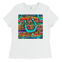 Western Horseshoe And Arrow With Leopard And Serape Seamless Pattern Ladies Tee | Teevron