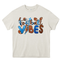 Cream football vibes Heavy Core Tee - MaliasSmallBusiness