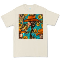 Bone Western Girl Hair Clasp And Sunflower With Leopard And Glitter Seamles Premium Tee - BundleAndBundleShop