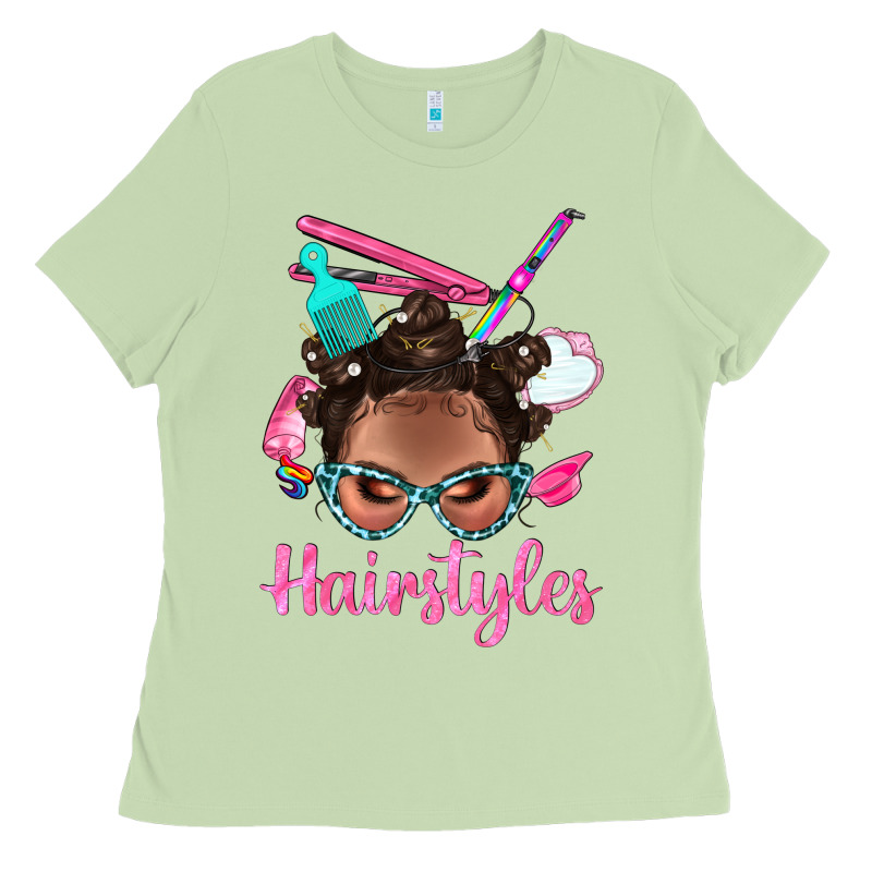 Afro Bantu Knots Hairstyles Messy Bun With Clasp Bbs Ladies Tee by BundleAndBundleShop | Teevron