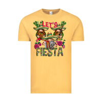 Vintage Mustard Let's Fiesta with gnomes Vintage Tee - NancyCooperArtShop