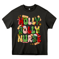 Asphalt holly jolly nurse Heavy Core Tee - MaliasSmallBusiness