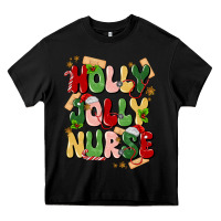 Black holly jolly nurse Heavy Core Tee - MaliasSmallBusiness