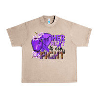 French Oak Her fight is our fight purple ribbon Urban Heavy Tee - NancyCooperArtShop