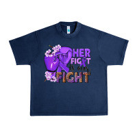 Navy Her fight is our fight purple ribbon Urban Heavy Tee - NancyCooperArtShop