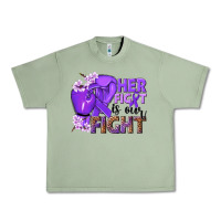 Oil Green Her fight is our fight purple ribbon Urban Heavy Tee - NancyCooperArtShop