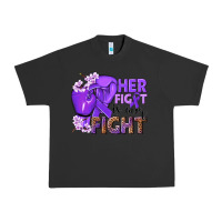 Pigment Black Her fight is our fight purple ribbon Urban Heavy Tee - NancyCooperArtShop