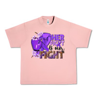 Salmon Her fight is our fight purple ribbon Urban Heavy Tee - NancyCooperArtShop