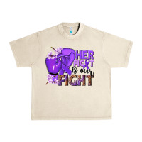 Sandshell Her fight is our fight purple ribbon Urban Heavy Tee - NancyCooperArtShop