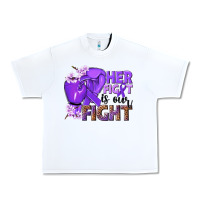 White Her fight is our fight purple ribbon Urban Heavy Tee - NancyCooperArtShop