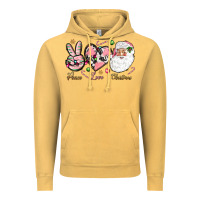 Vintage Mustard Peace love pink Christmas Vintage Hoodie - NancyCooperArtShop