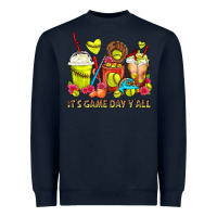 Navy It's Game Day Y'all Softball Coffee Cups Heavyweight Sweatshirt - FaDigitalArtStudio