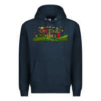 Navy christmas vibes libbey glass Premium Hoodie - BundleAndBundleShop