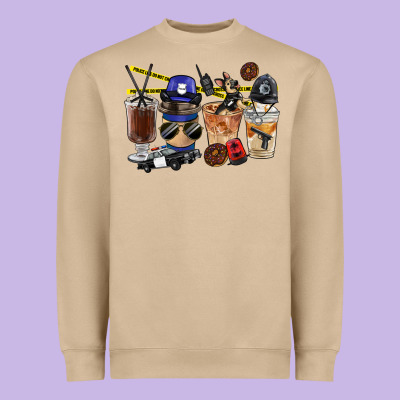 Police Coffee Cups Heavyweight Sweatshirt Designed By Fadigitalartstudio
