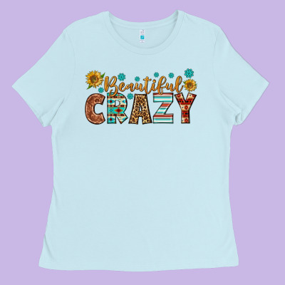 Western Beautiful Crazy Ladies Tee Designed By Bundleandbundleshop