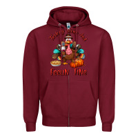 Burgundy turkey wine and feelin fine Zipper Hoodie - BundleAndBundleShop