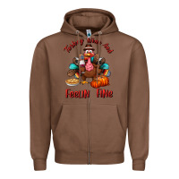Chestnut turkey wine and feelin fine Zipper Hoodie - BundleAndBundleShop