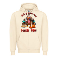 Sandshell turkey wine and feelin fine Zipper Hoodie - BundleAndBundleShop