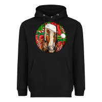 Black Belgian Horse  Christmas Heavyweight Hoodie - LillyAllenDesigns