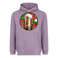 Lavender Belgian Horse  Christmas Heavyweight Hoodie - LillyAllenDesigns
