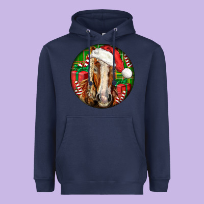 Belgian Horse  Christmas Heavyweight Hoodie Designed By Lillyallendesigns